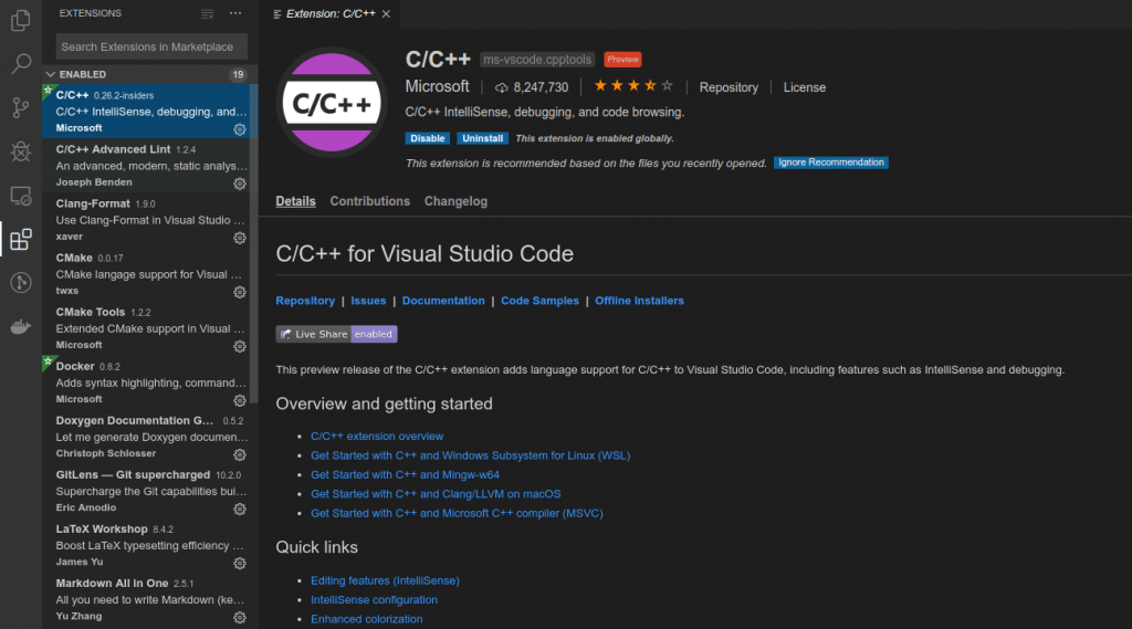 best visual studio code extensions c